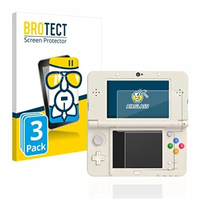 Abbildung von BROTECT Schutzglas für Nintendo New 3DS (3 Stück) Schutzfolie Panzer Folie Glas [Extrem Kratzfest 9H, Anti Fingerprint, Ultra Transparent]
