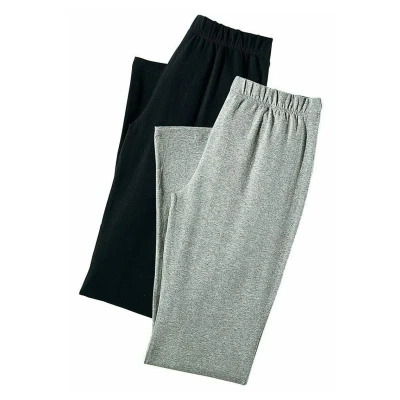 Abbildung von Lascana 2ER PACK Jogginghose hellgraumeliert + schwarz, Damen, Größe: 48/50, Hellgrau meliert schwarz