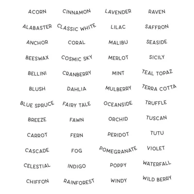 Abbildung von Spellbinders Color Swatch Names Clear Stamp Set (STP 251)
