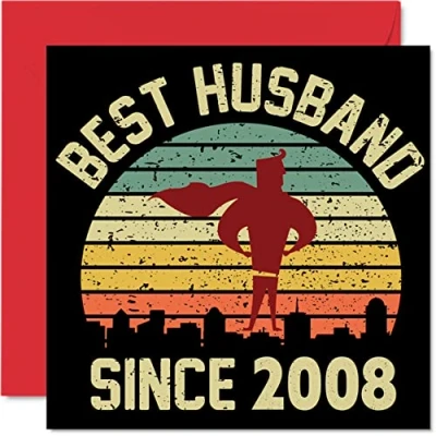 Abbildung von 16. Karte Hochzeitstag Jahrestag für Ehemann Bester Alles Gute zum Hochzeits Jubiläum Karten den Partner, 145mm x Grußkarten Sechzehnter Jahrestage