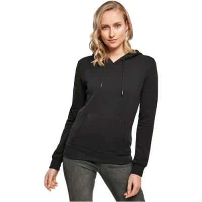 Abbildung von Build Your Brand Damen Ladies Organic Hoody Hooded Sweatshirt, Schwarz, 5XL