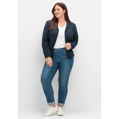 Abbildung von Sheego Kurzer Blazer, Damen, Größe: 44, Nachtblau