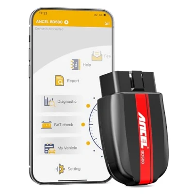 Abbildung von ANCEL BD500Pro OBD2 Bluetooth 5.0 Adapter Scanner für VW/Audi/Skoda/Seat Auto Diagnose EOBD OBDII KFZ Diagnosegerät mit EPB Bremsbelag Ersatz Drosselklappe Lernen Service Reset