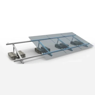 Abbildung von smartEC Montagesystem für Flachdach 4 Solarmodule reihige Hochkante Verlegung Solarmodul Halterung, (Montagesystem in zwei Paketen versendet, 10 15 verstellbar einfache Montage Aluminium System erweiterbar)
