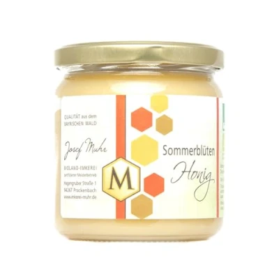 Abbildung von Josef Muhr Bio Sommerblütenhonig, Honig direkt vom regionalen Imker, 500 g Glas