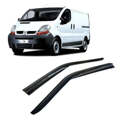 Abbildung von Rumplex Windabweiser Luftabweiser Regenabweiser Seitenfensterabweiser Kompatibel mit Renault Trafic 2003 2015 Autofenster Regenschutz Anklebbare Deflektoren 2 Stück