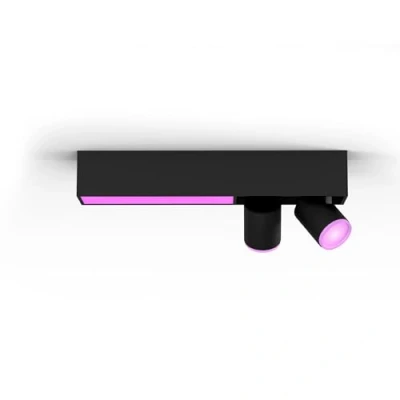 Abbildung von Philips Hue White &amp; Color Ambiance Centris 2 er Spotleuchte, dimmbar, 16 Mio. Farben, steuerbar via App, kompatibel mit Amazon Alexa, schwarz