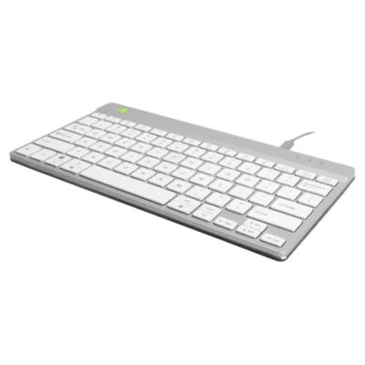 Abbildung von R Go Compact Break Tastatur mit Kabel, QWERTZ Deutsches Layout, Anti RSI Software, Ergonomische flaches Design, Kompatibel Windows/Microsoft/Linux/Mac, Weiss