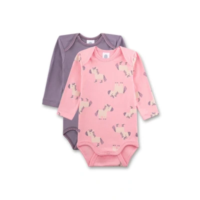 Abbildung von Sanetta Langarm Doppelpack Body für Kinder, Größe: 80, Rosa