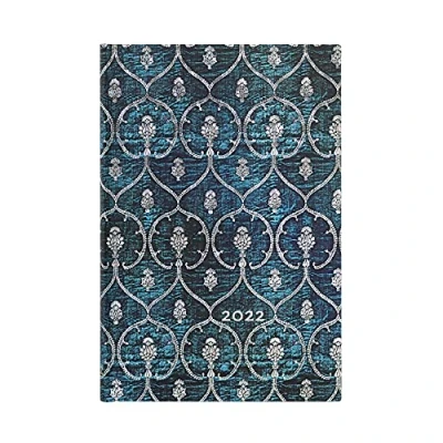 Abbildung von Paperblanks 12 Monatskalender 2022 Velvet Blue, horizontal, Mini (95 x 140 mm)