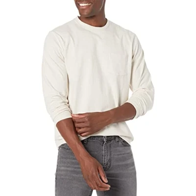 Abbildung von Amazon Essentials Herren Langärmeliges T Shirt, Normale Passform, Haferbeige Meliert, S