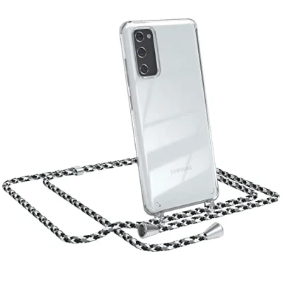 Abbildung von EAZY CASE Handykette kompatibel mit Samsung Galaxy S20 FE / 5G Handyhülle Umhängeband, Handykordel Schutzhülle, Silikonhülle, Hülle Band, Stylische Kette, Schwarz Camouflage
