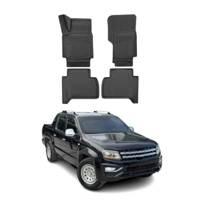 Abbildung von OMAC 7535444 Fußmattensatz Gummi, TPE (thermoplastischer Elastomer) 4 schwarz VOLKSWAGEN: Amarok Pickup