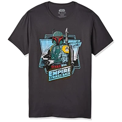 Abbildung von STAR WARS Herren Empire Strikes Back Boba Fett T Shirt, Dunkelgrau, Mittel