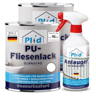 Abbildung von Premium Fliesenlack Fliesen Lack Fliesenfarbe &amp; 0,5l Anlauger Weiß Seidenglänzend