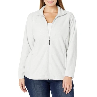 Abbildung von Amazon Essentials Damen Weiche Polarfleece Jacke mit durchgehendem Reißverschluss in klassischer Passform (erhältlich Übergrößen), Hellgrau Meliert, M