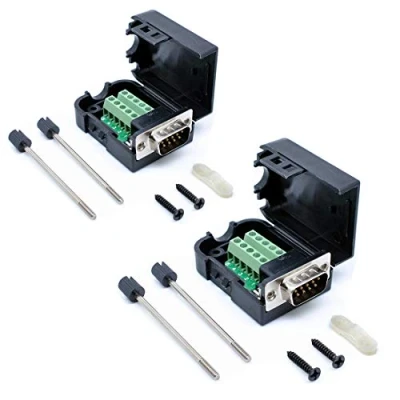 Abbildung von Oiyagai 2 Stück DB9 Stecker 9 polig auf Schraubklemme Anschlussmodul