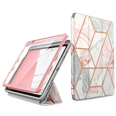 Abbildung von i Blason Hülle für iPad Air 4 (10.9&#039;&#039;) Schutzhülle Bumper Case Trifold Stand Cover Schale [Cosmo] mit Auto Schlaf/Wach und Pencil Halter 2020 (Marmor)