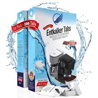 Abbildung von Entkalkungstabletten für Kaffeevollautomaten &amp; Kaffeemaschinen 100 Tabs XL kompatibel mit Siemens, Jura, Bosch, Saeco, Tassimo uvm &quot;Made in Germany&quot;