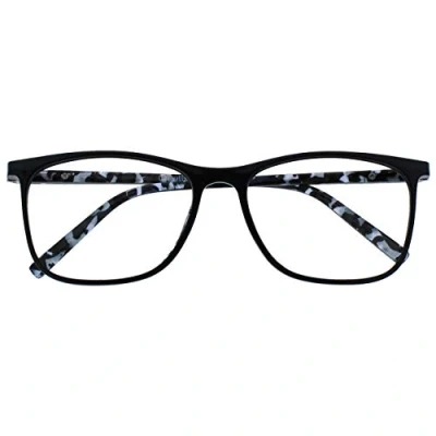 Abbildung von OPULIZE Arc Lesebrille Stilvolle Schlank Rechteckig Rahmen Gemusterte Bügel Federscharniere Kratzfest Schwarz Herren Damen R66 1 +1.00