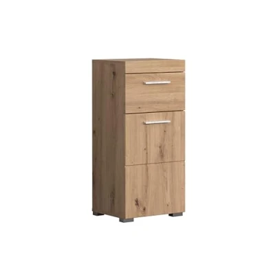 Abbildung von trendteam smart living Amanda Kommode Eiche Nachtkonsole (BxHxT) 37 x 79 31 cm 1 Tür mit moderner Fräsung und Schublade universell einsetzbarer Schrank