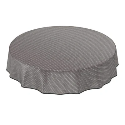 Abbildung von ANRO Tischdecke Wachstuch abwaschbar Wachstuchtischdecke Wachstischdecke Modernity Dunkelgrau Rund 140cm mit Saum Eingefasst