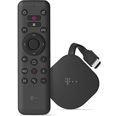 Abbildung von Telekom MagentaTV Stick schwarz 4K UHD HDMI Streaming Bluetooth Fernbedienung