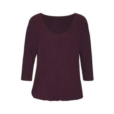 Abbildung von Lascana 3/4 ARM Langarmshirt, Damen, Größe: 36/38, Aubergine