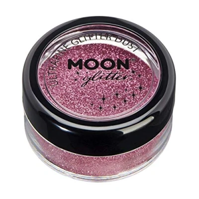 Abbildung von Klassischer ultrafeiner Glitter Staub von Moon 100% kosmetische Glitzer für Gesicht, Körper, Nägel, Haare und Lippen 5g Rosa