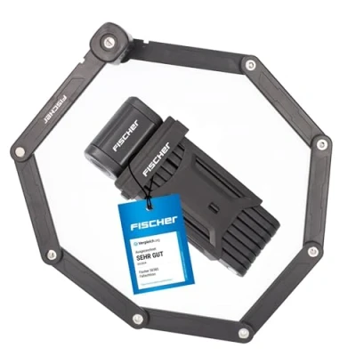 Abbildung von FISCHER Fahrrad Faltschloss &quot;Faltschloss 110cm XL mit Halter&quot;, (3 tlg.)