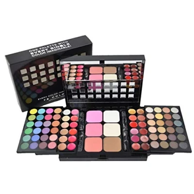 Abbildung von FantasyDay Profi Lidschatten Palette Make up Sets Kosmetik Makeup Kit 78 Farben Hochpigmentierte Warme Natürliche Augenschatten Eyeshadow mit Lippenstift Concealer und Rouge #1