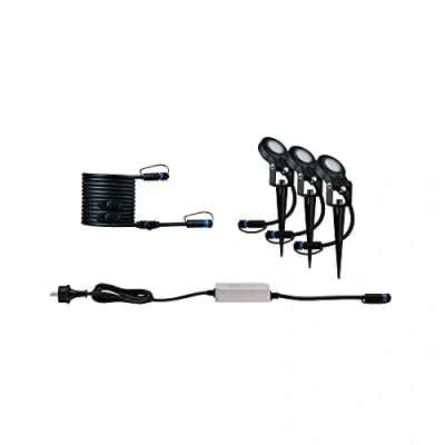 Abbildung von Paulmann LED Gartenstrahler &quot;Plug &amp; Shine Sting IP67 2200K 3x6,3W 75VA Anthrazit&quot;, 3 flammig, Basisset insektenfreundlich