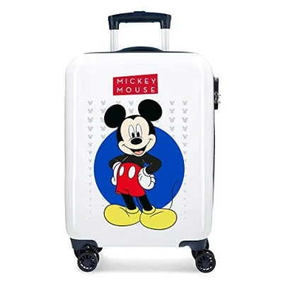 Abbildung von Disney Mickey Enjoy the Day Kabinenkoffer Weiß 40x55x20 cms Hartschalen ABS Kombinationsschloss 34L 2,8Kgs 4 Doppelräder Handgepäck, Blau