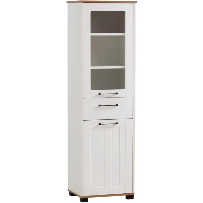 Abbildung von Schildmeyer Standvitrine &quot;Jelda, Breite 40 cm&quot;, Fronten in Landhausoptik, obere Türen mit Glaseinsatz