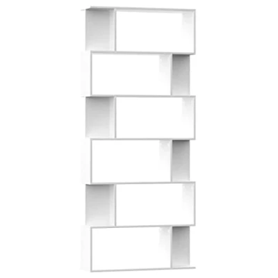 Abbildung von vidaXL Bücherregal Raumteiler mit 6 großen 12 kleinen Fächern Wandregal Standregal Aktenregal Raumtrenner Büroregal Regal Weiß 80x24x192cm Holzwerkstoff
