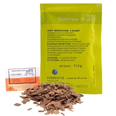 Abbildung von 1 x Fermentis Hefe S 33 + Eichenholz Chips, Bierhefe, Brauhefe