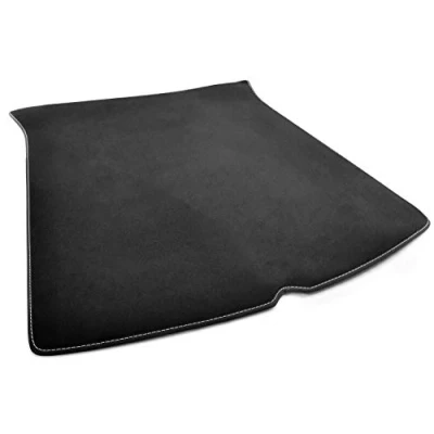 Abbildung von kh Teile Kofferraummatte Hinten Trunk Matte passend Tesla Model 3 Velours (Ziernaht Silber) Premium Teppich Automatte