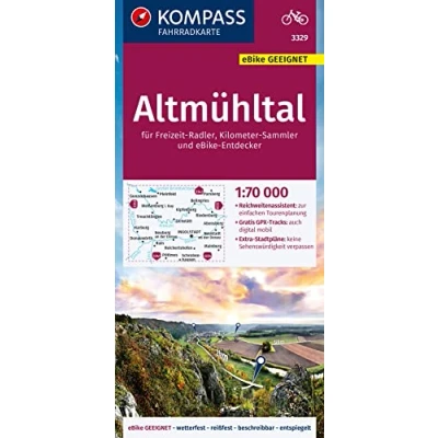 Abbildung von KOMPASS Fahrradkarte 3329 Altmühltal 1:70.000: reiß und wetterfest mit Extra Stadtplänen