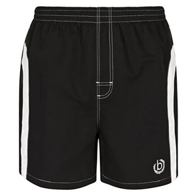 Abbildung von bugatti® Moderne Herren Badeshort in schwarz mit weißen Streifen, Größe 5XL