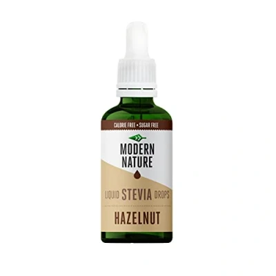 Abbildung von Modern Nature Haselnuss Stevia Flüssig Flavour Drops Zucker Süßstoff Liquid Aroma Geschmacks Tropfen Zero Sirup Zuckerfrei Ohne Kalorien Alternative Süßungsmittel 50ml