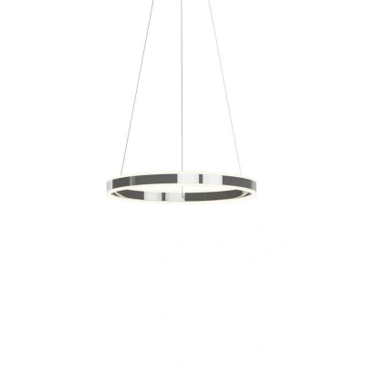Abbildung von Lucande LED Hängeleuchte Lyani, dimmbar, Leuchtmittel fest verbaut, warmweiß, Modern, Metall, Acryl, chrom, weiß satiniert, 1 flammig, inkl.