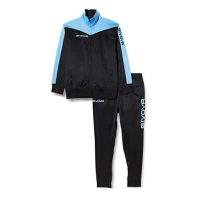 Abbildung von Givova Unisex Rom Roma Triacetat Jumpsuit, schwarz/hellblau, 3XL