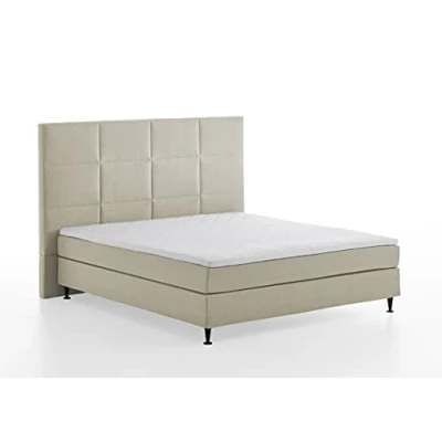 Abbildung von Atlantic Home Collection Boxspringbett mit extra hohem Kopfteil Ryan, Creme, 180 x 200 cm