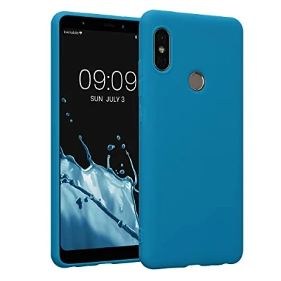 Abbildung von kwmobile Hülle kompatibel mit Xiaomi Redmi Note 5 (Global Version) / Pro weiches TPU Silikon Case Cover geeignet für kabelloses Laden Karibikblau