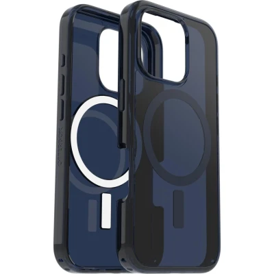 Abbildung von OtterBox Symmetry Series Clear MagSafe transparente Hülle für iPhone 16 Pro, stoßfest, sturzsicher, schützende Hülle, 3X getestet nach Militärstandard, Transparent/Blau