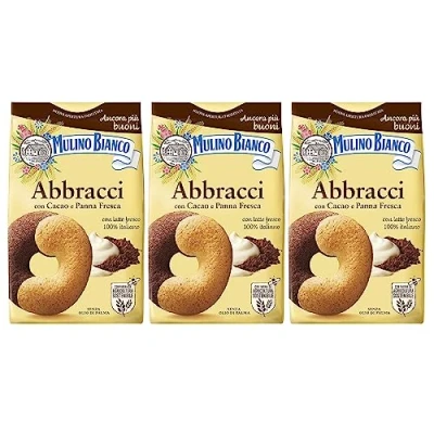 Abbildung von MULINO BIANCO Abbracci knusprige italienische Kekse mit Butter und Kakaogeschmack 350g x 3 pakete (Abbracci, x3)