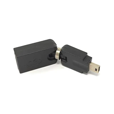 Abbildung von System S USB 2.0 Adapter Mini B Stecker zu Typ A Buchse 360 Winkel Kabel in Schwarz