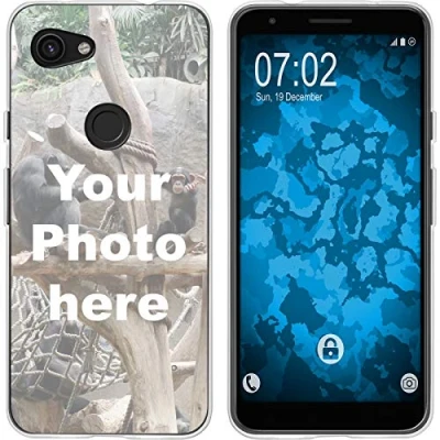 Abbildung von PhoneNatic Case kompatibel mit Pixel 3a Personalisierte Handyhülle clear zum selbst gestalten eigenem Foto