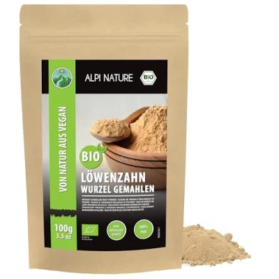 Abbildung von Bio Löwenzahnwurzel gemahlen (100g), getrocknet, Löwenzahn Wurzel aus Wildsammlung, Tee Bio, Löwenzahnwurzeltee 100% natürlich