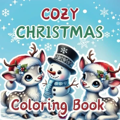 Abbildung von Cozy Christmas: Winter Holiday Coloring Book with Easy and Relaxing Designs for Adults Teens.